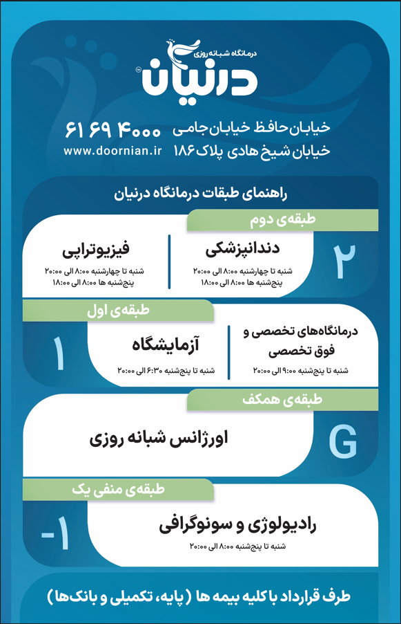 تصویر محیط درمانگاه شبانه روزی درنیان